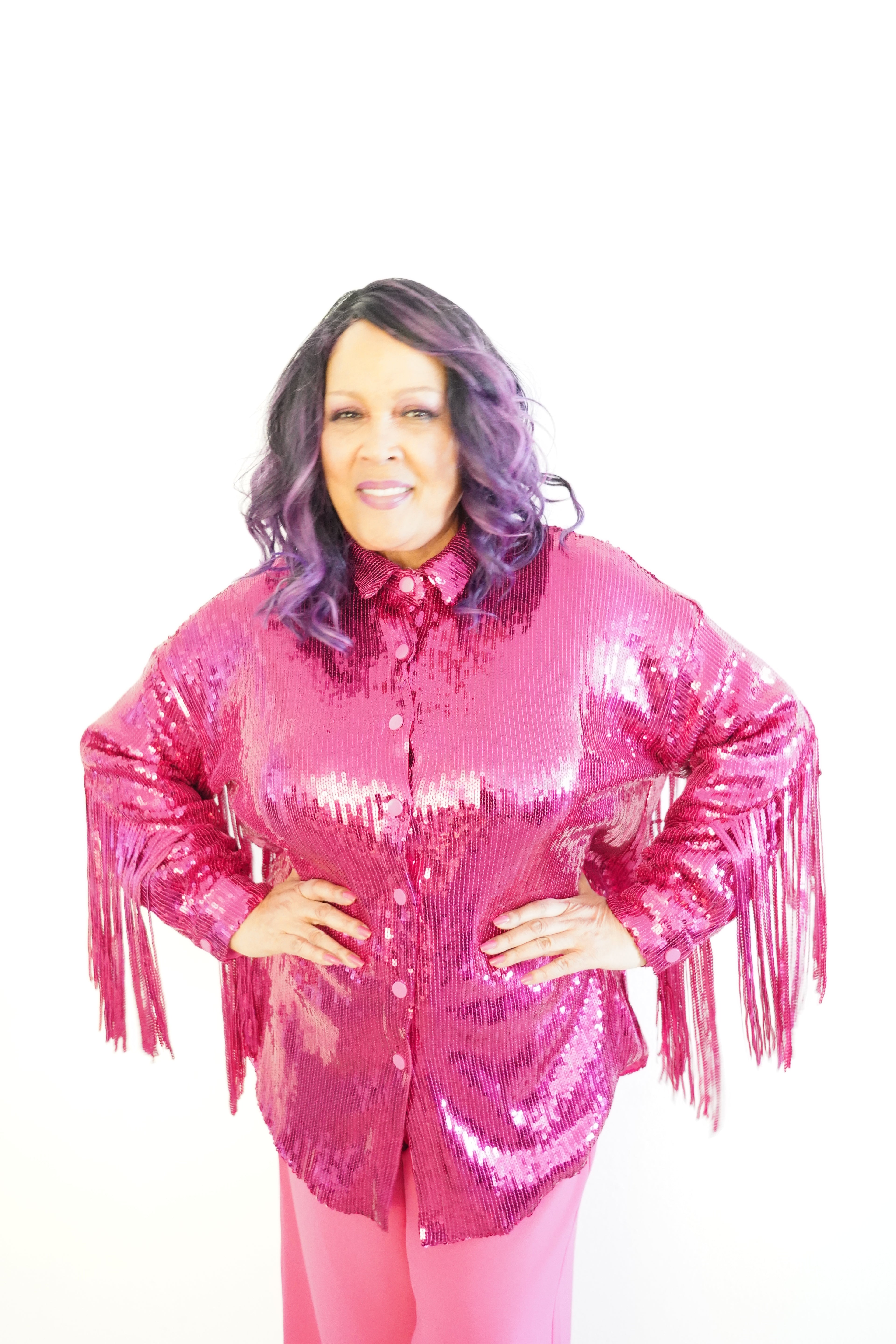 'Dolly' Sequin Fringe Shacket-Front