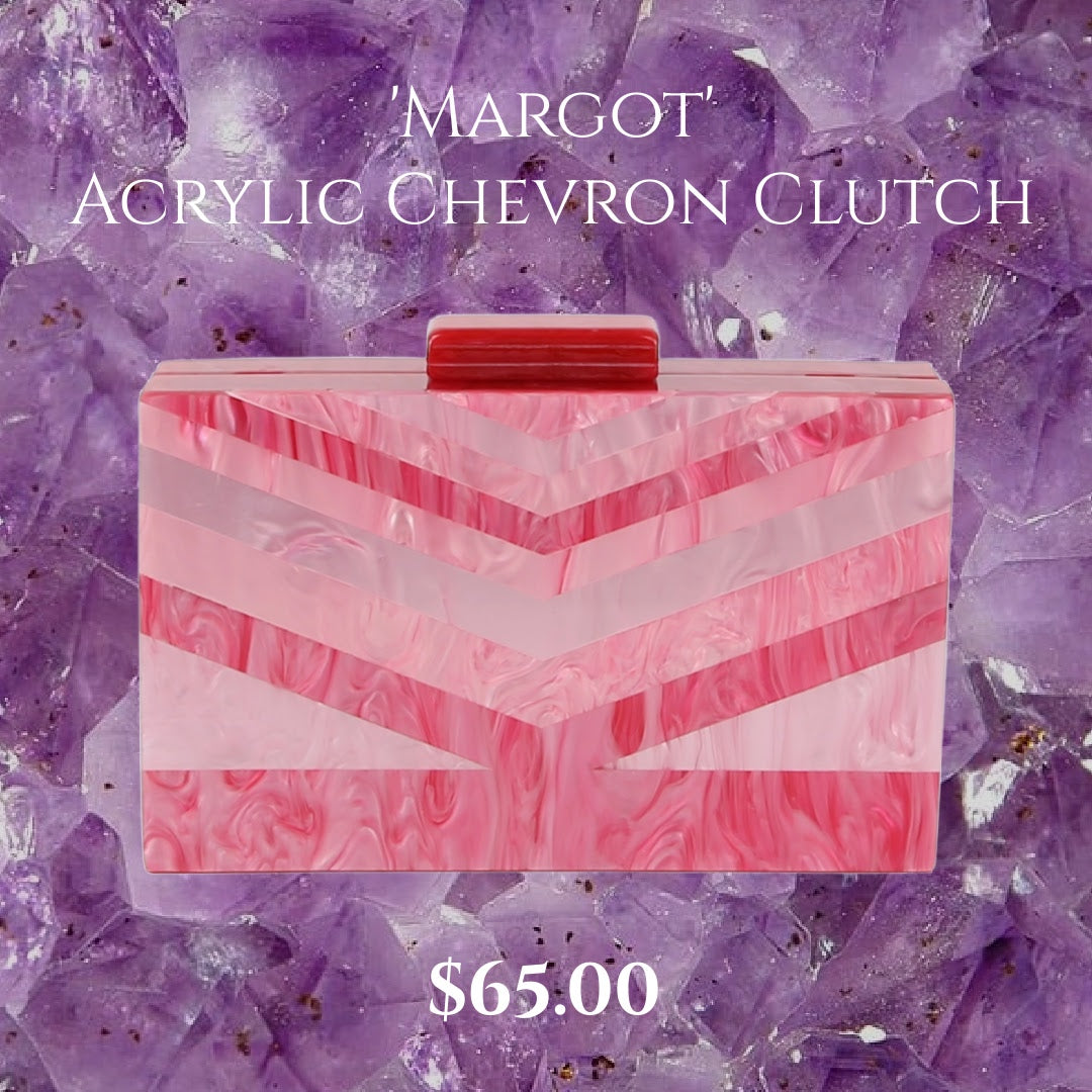 'Margot' Acrylic Chevron Clutch