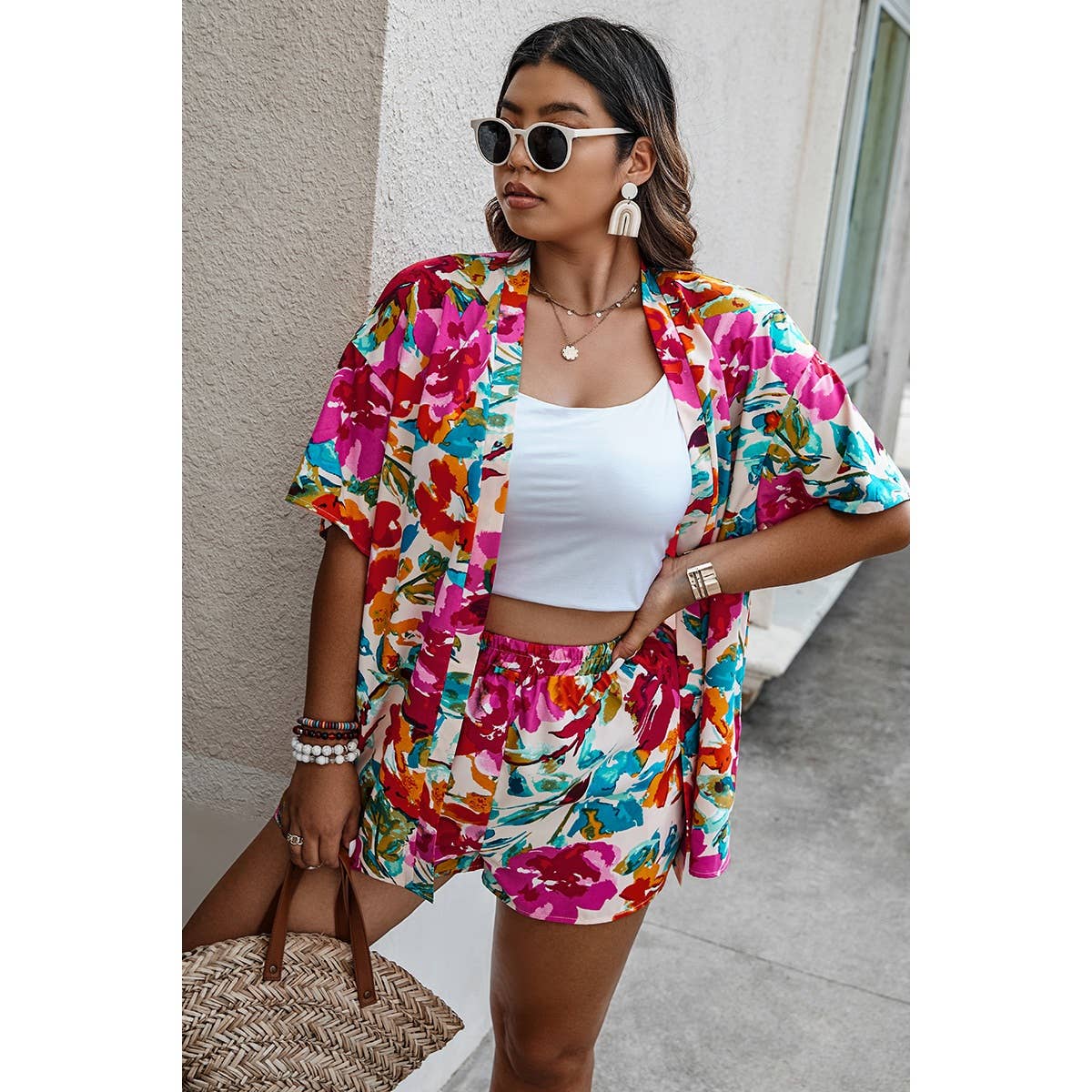 Rainbow Floral Short Set
