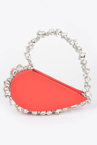 'Demi' Faux Leather Rhinestone Heart Bag