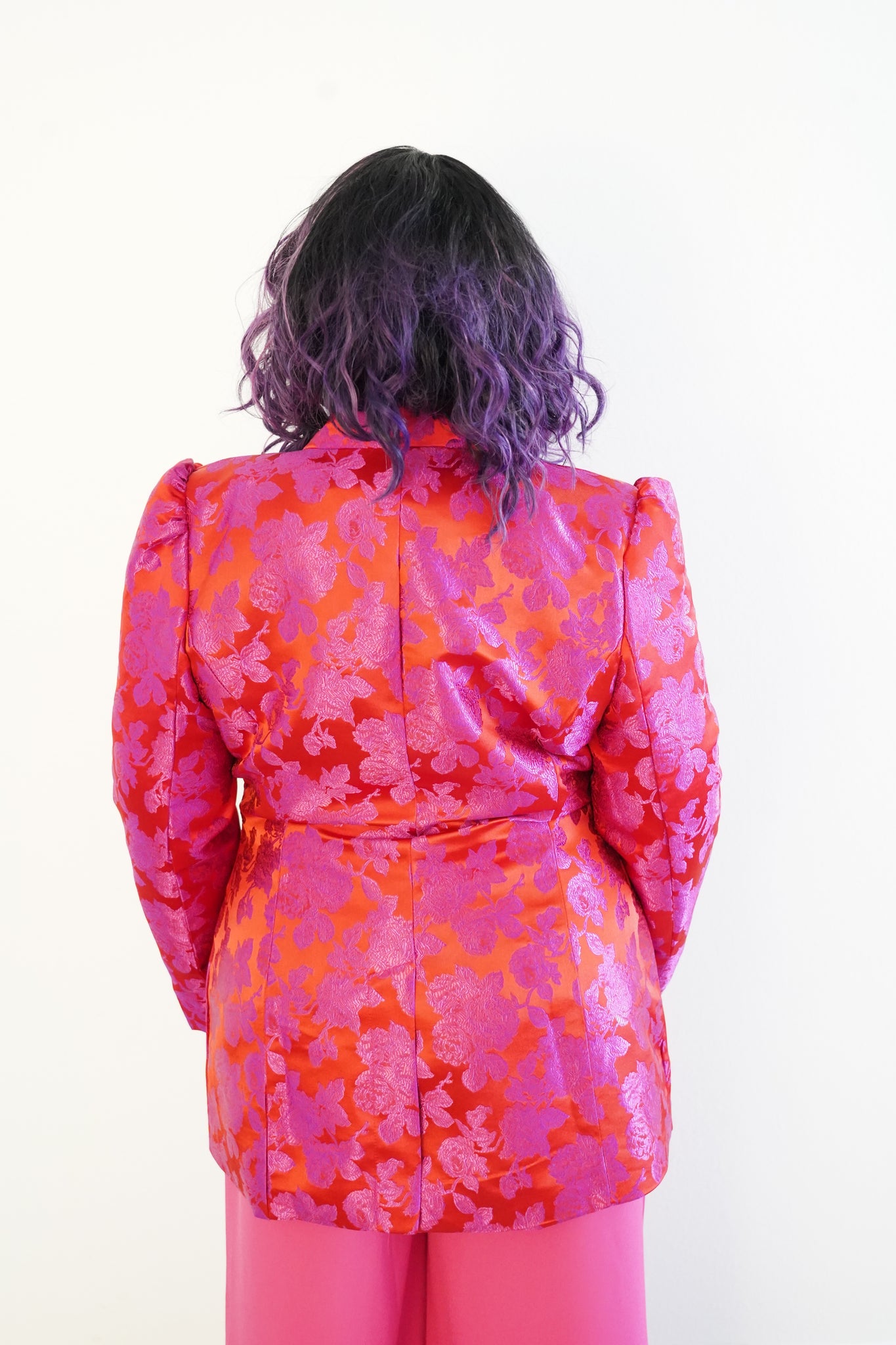 'Kimora' Floral Pattern Jacquard Blazer-Back