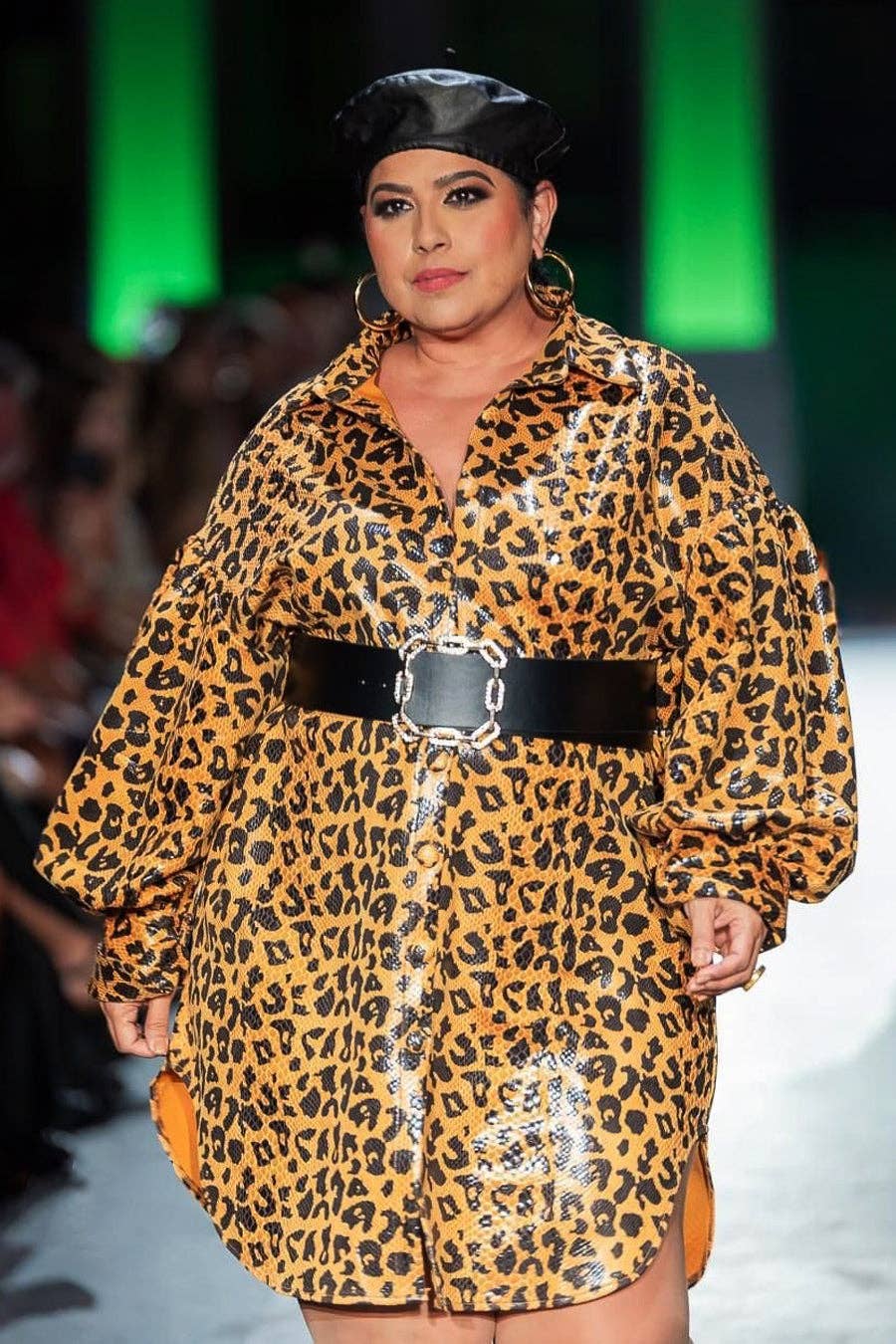 Faux Leather Leopard Shirtdress