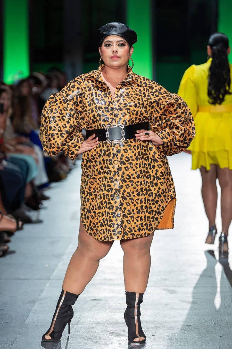 Faux Leather Leopard Shirtdress