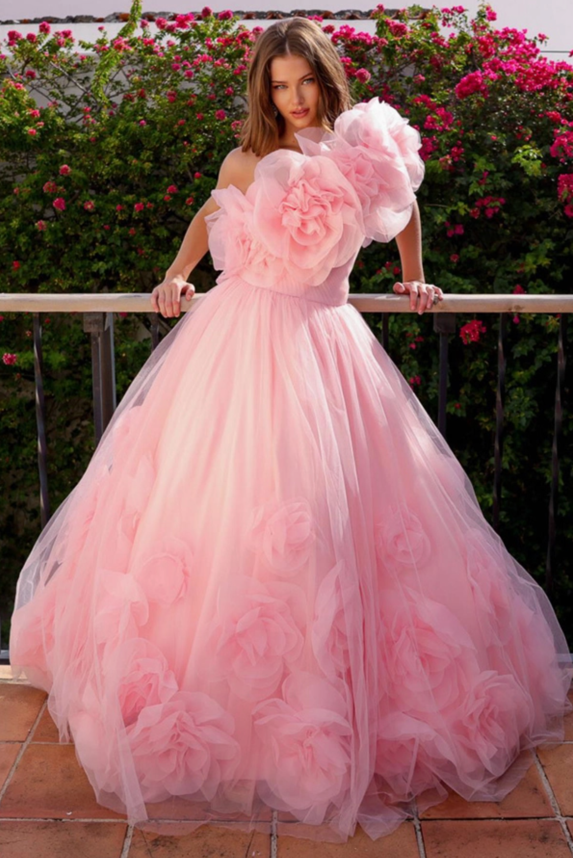 Floral Ruffle Ballgown