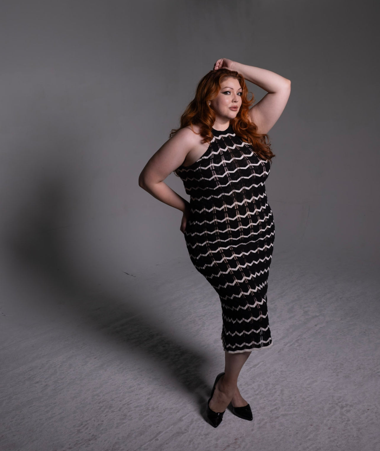 ‘Joanna’ Black & White Crochet Dress