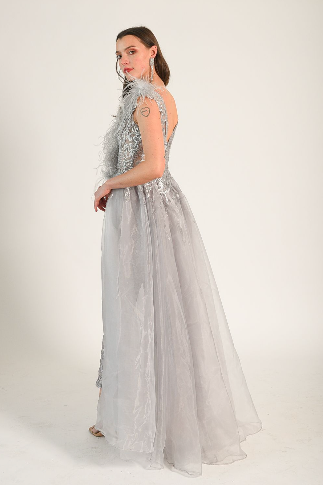 Grey Feather Jumpsuit