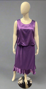 Purple Beaded 3-Piece Suit-Front W/ Camisole & Skirt