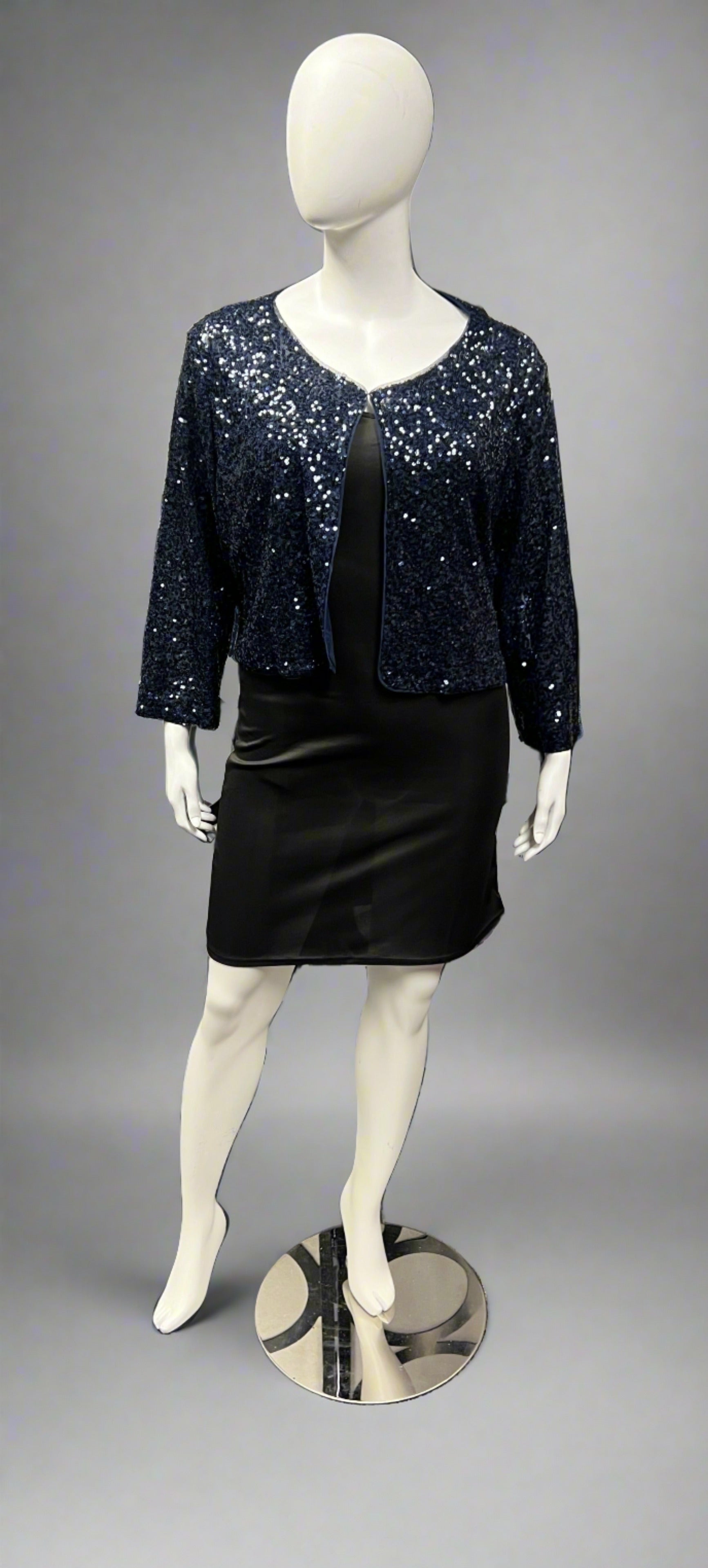 Sequin Sheer Bolero Shrug Rene' Tyler Plus Sizes 12 & Above Sequin Sheer Bolero Shrug Rene' Tyler Plus Sizes 12 & Above