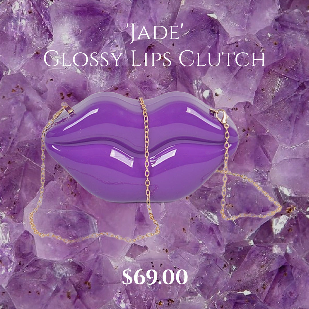'Jade' Glossy Lips Clutch