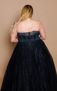 'Taylor' Corset Tulle Ballgown- Black Back