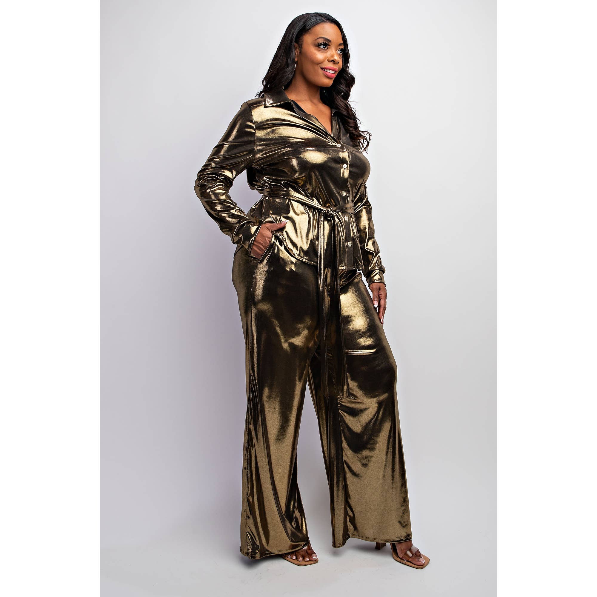 Metallic Top & Pant Set