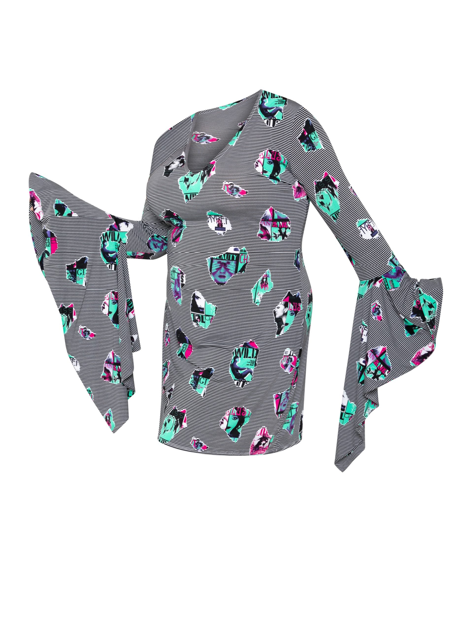 Rene' Tyler + Fashionista Bell Sleeve Dress-Ghost