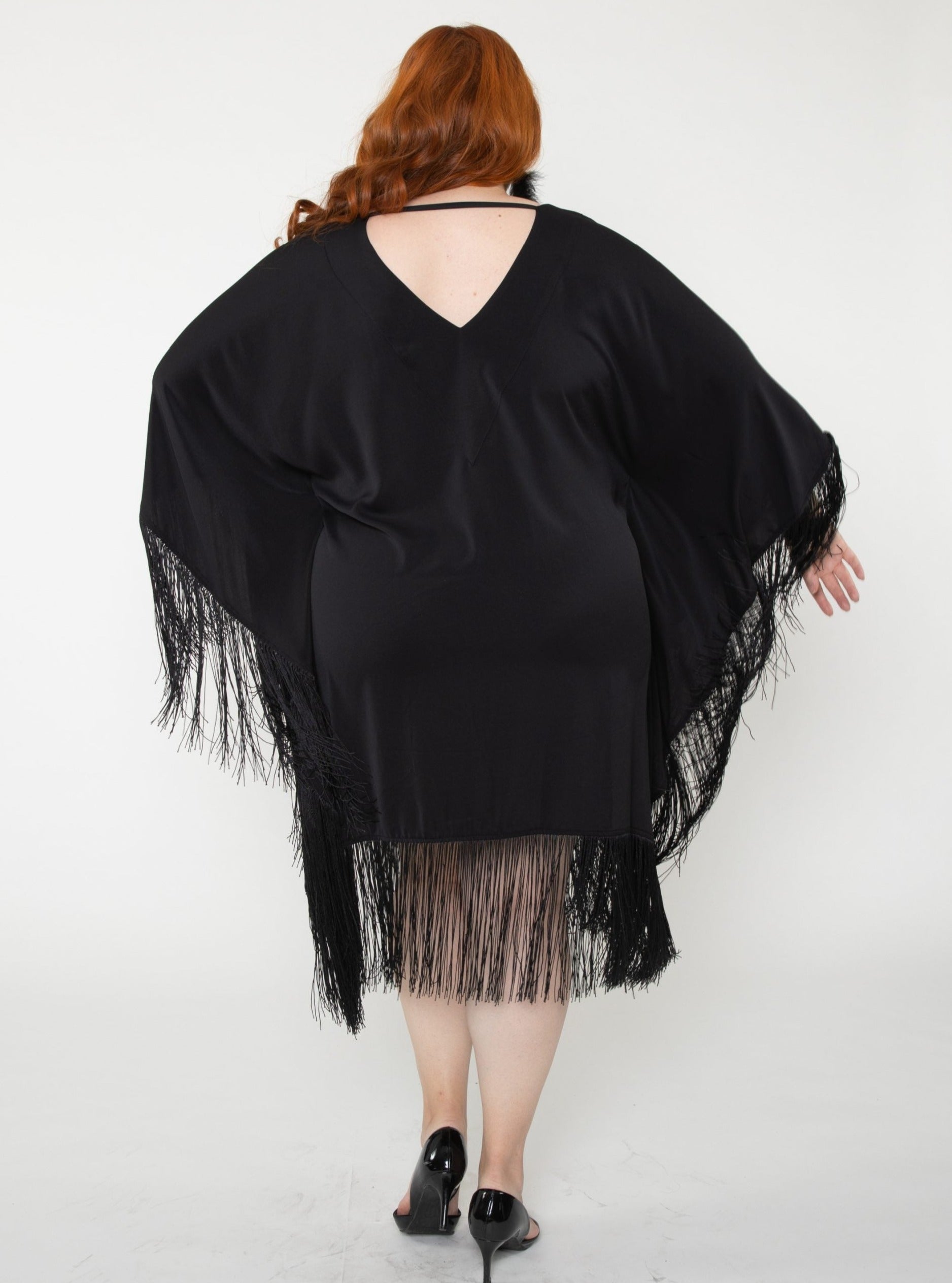 Rene' Tyler + Fringe Tunic Dress-Back