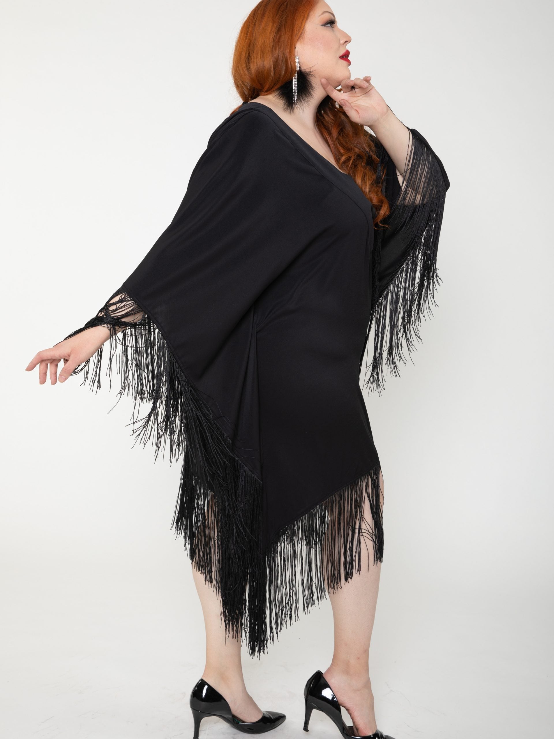 Rene' Tyler + Fringe Tunic Dress-Side View