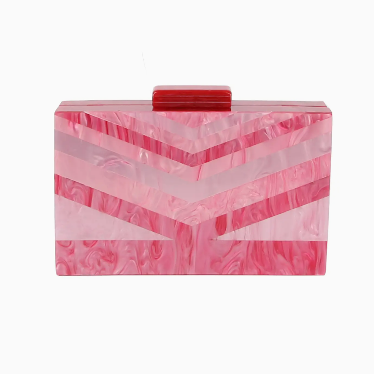 'Margot' Acrylic Chevron Clutch