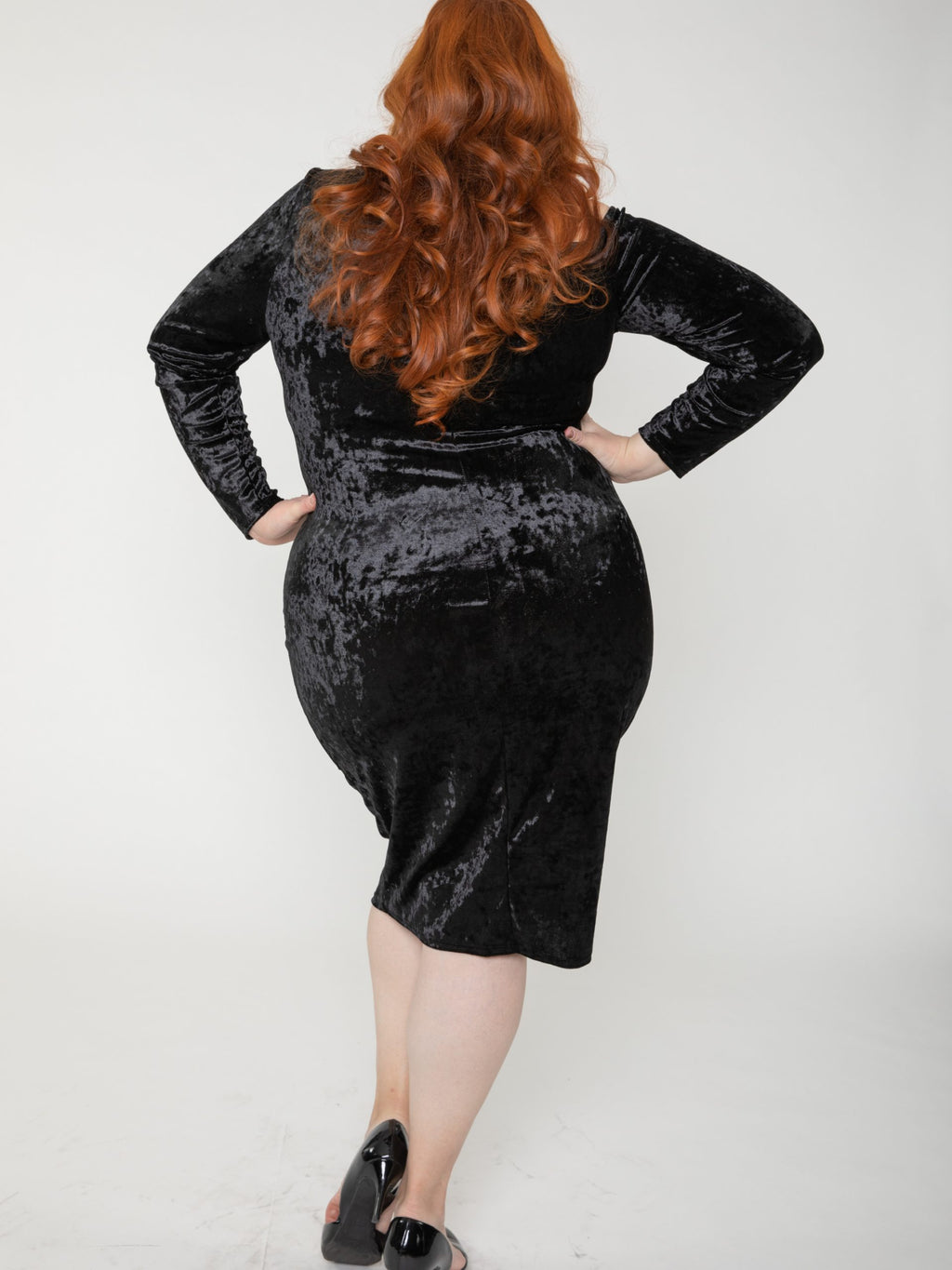 Rene' Tyler + Velour Asymmetrical Keyhole Dress-Back