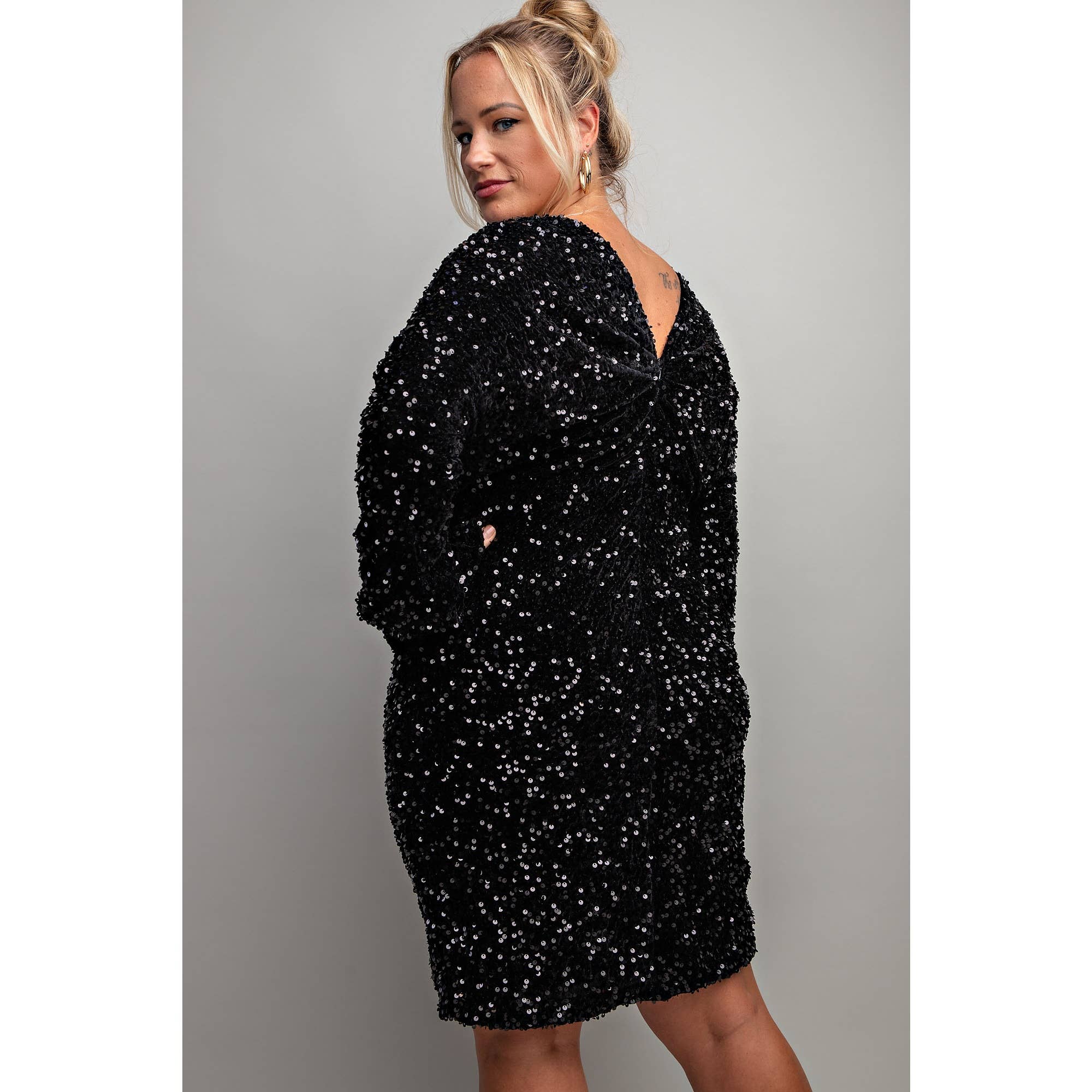 Velvet Sequin Mini Dress