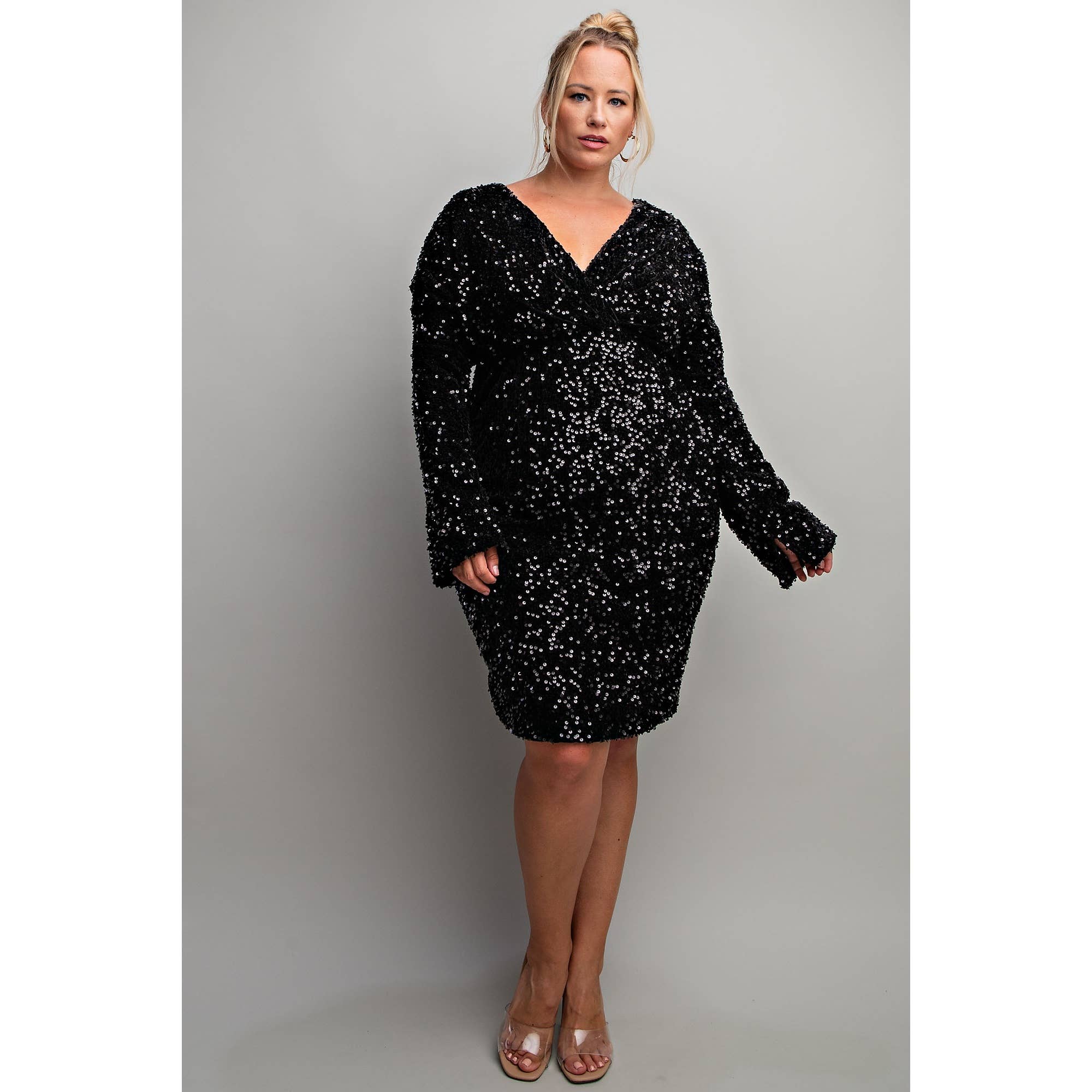 Velvet Sequin Mini Dress