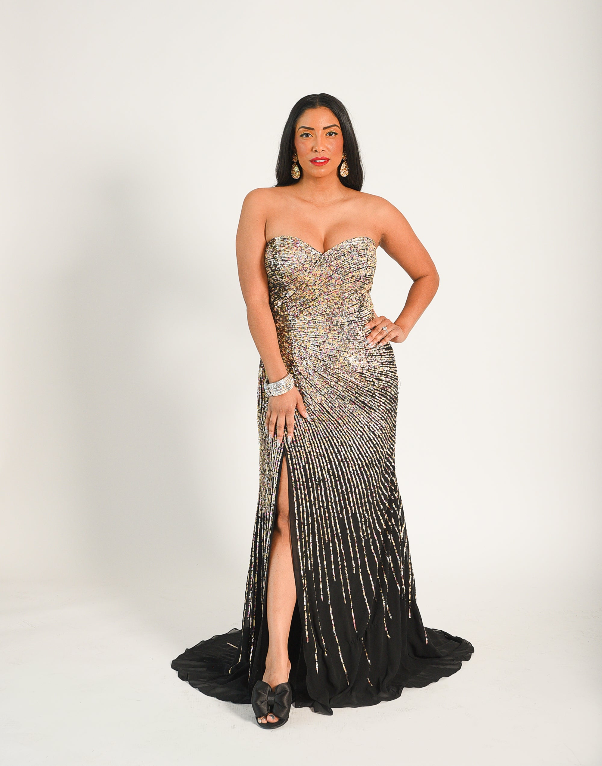 Strapless Firework Sequin Gown