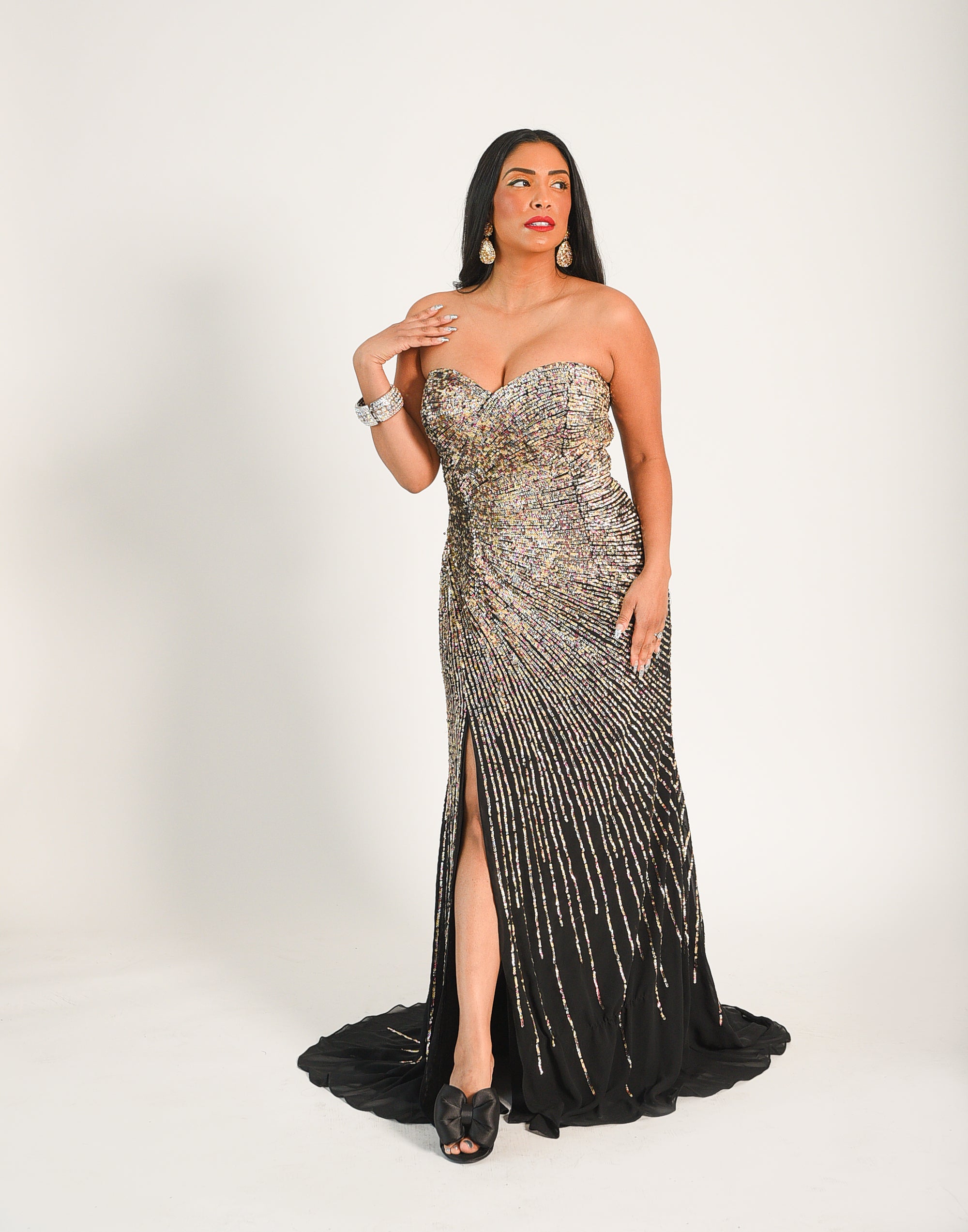 Strapless Firework Sequin Gown