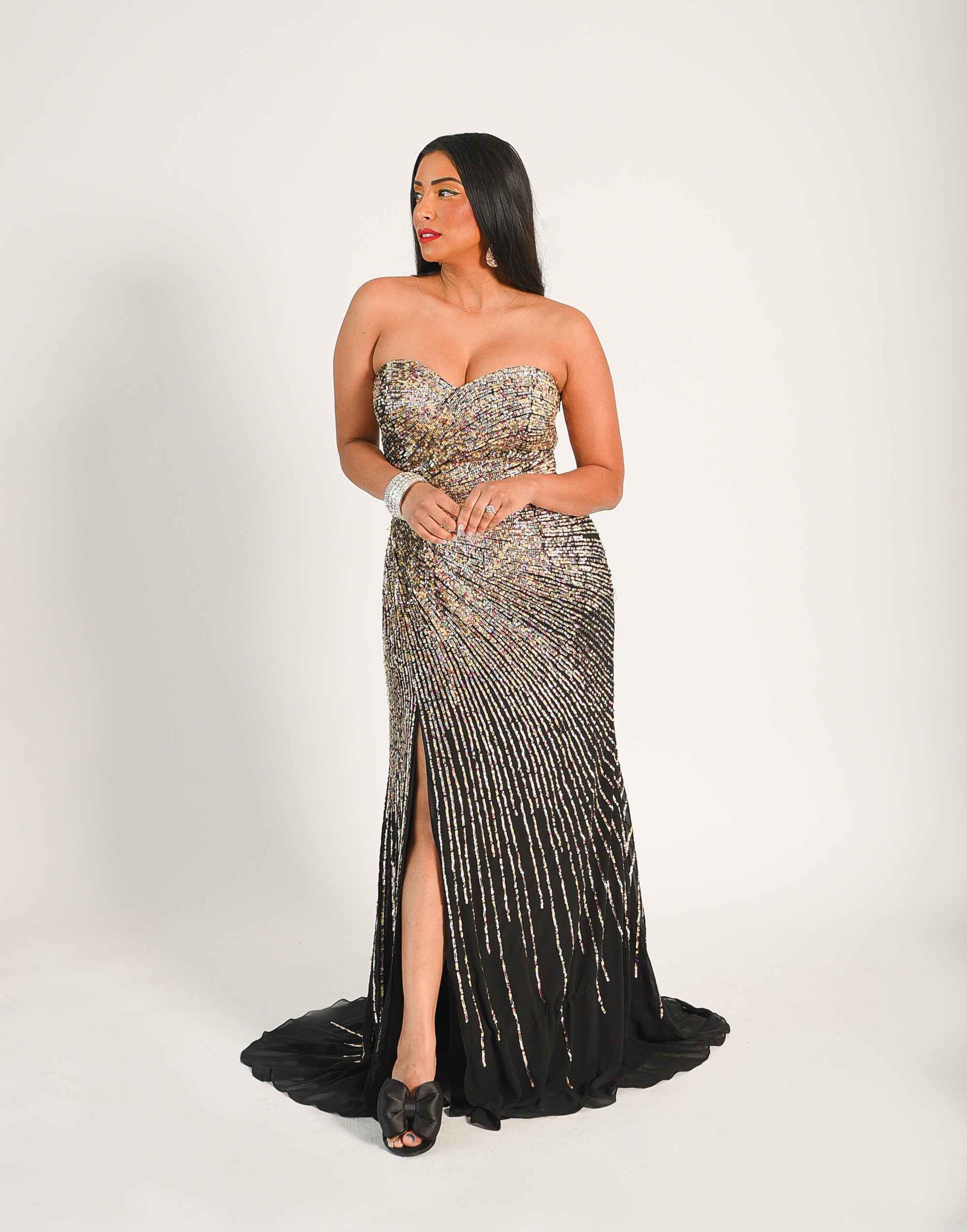 Strapless Firework Sequin Gown