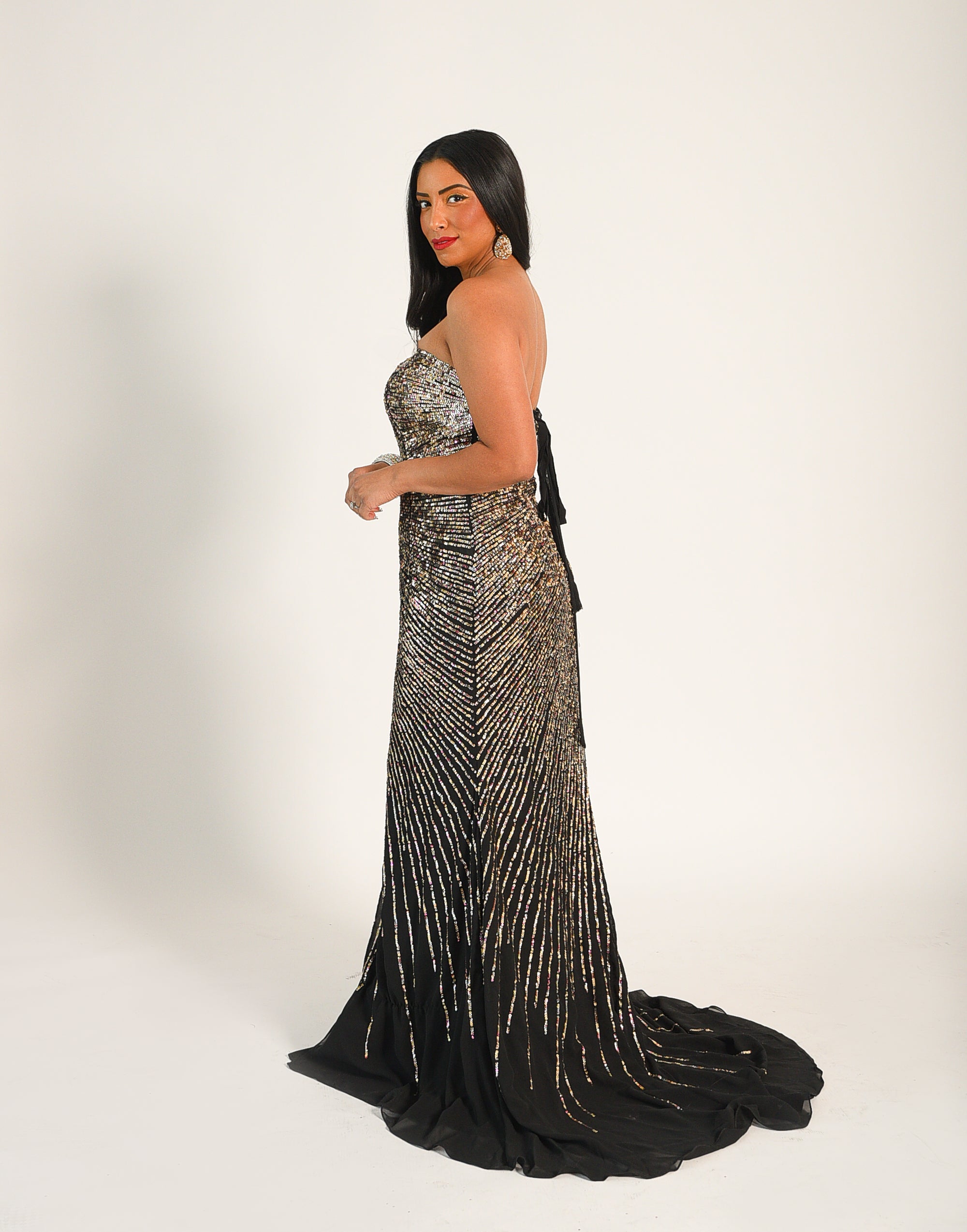 Strapless Firework Sequin Gown