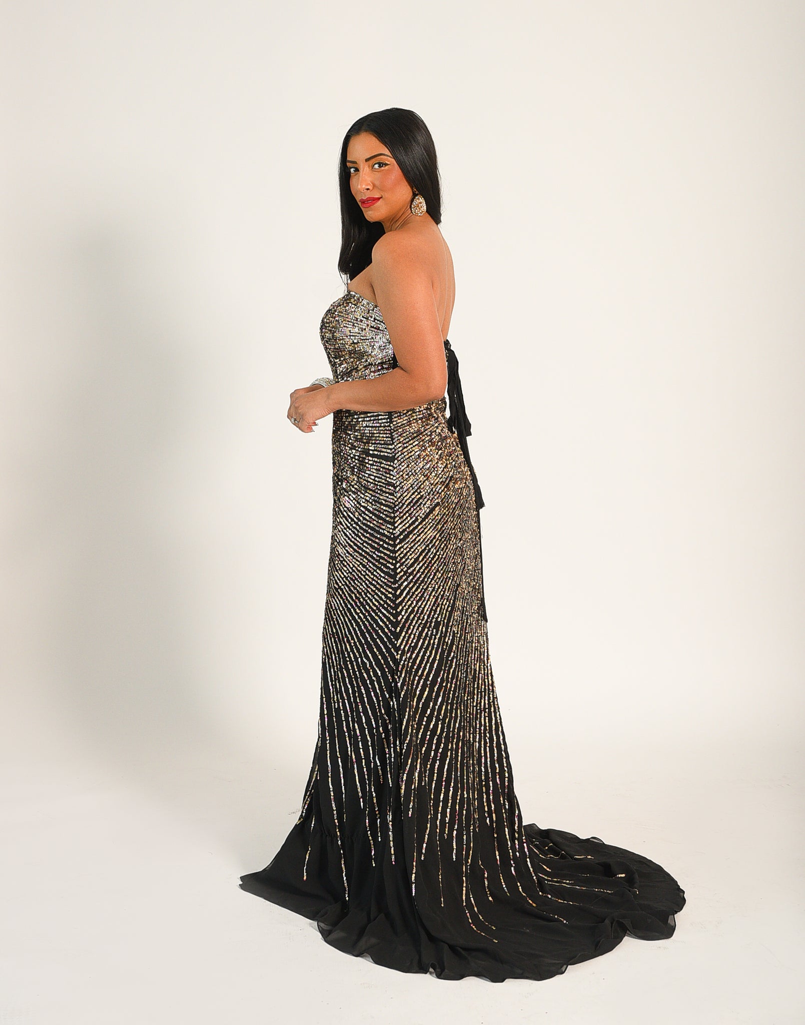 Strapless Firework Sequin Gown