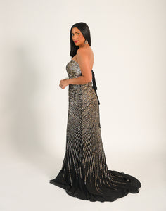 Strapless Firework Sequin Gown