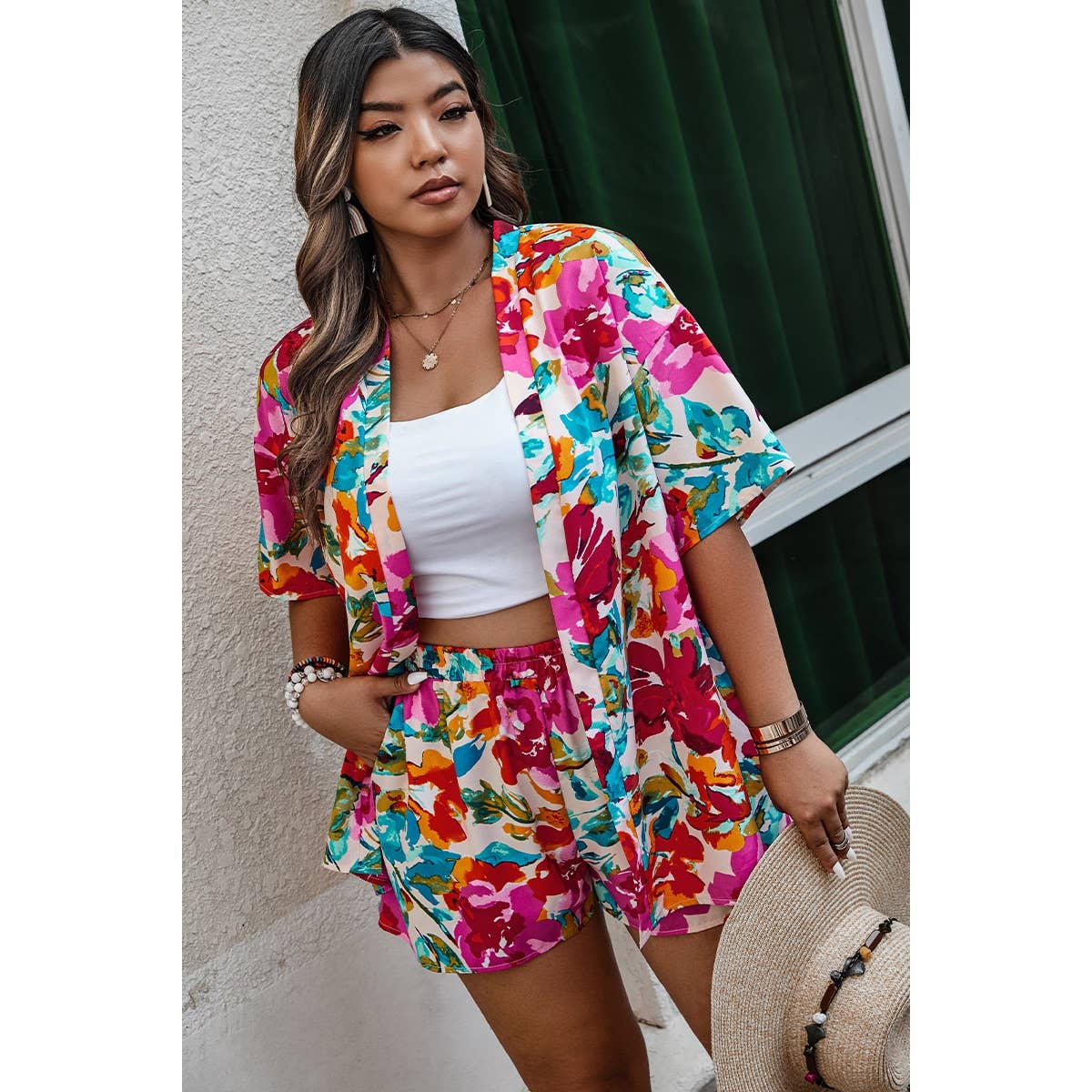 Rainbow Floral Short Set