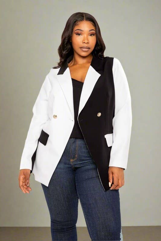 Black & White Colorblock Blazer