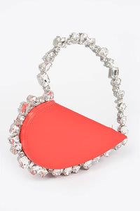 'Demi' Faux Leather Rhinestone Heart Bag